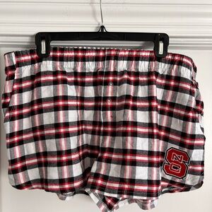 North Carolina State University Plaid Flannel Women's Shorts